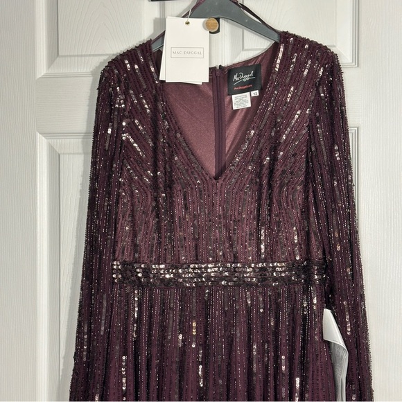 MacDuggal 4977 formal gown in mulberry, size 12, wedding, evening - Picture 6 of 16